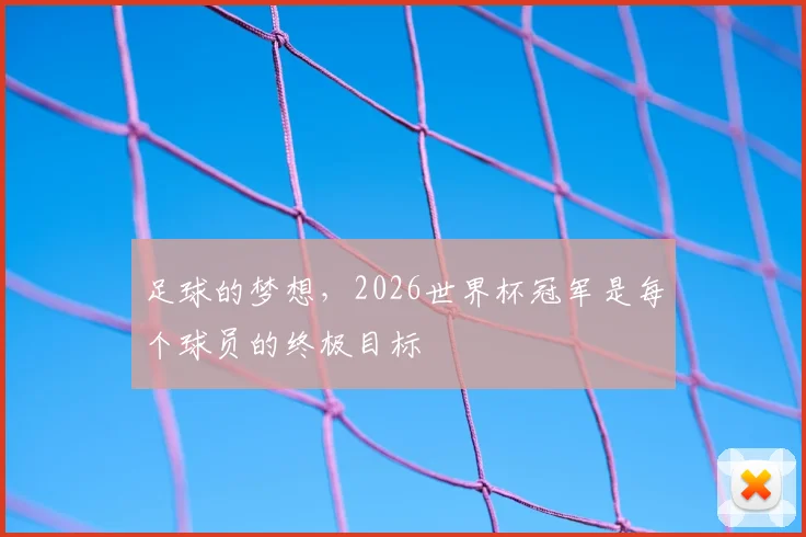 足球的梦想，2026世界杯冠军是每个球员的终极目标